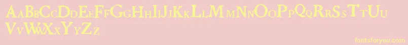 grandjean types Font – Yellow Fonts on Pink Background