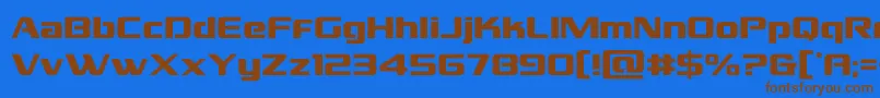 grandnational Font – Brown Fonts on Blue Background