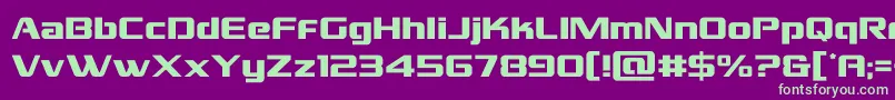 grandnational Font – Green Fonts on Purple Background