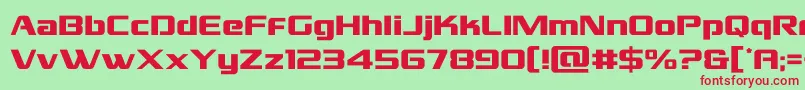 フォントgrandnational – 赤い文字の緑の背景