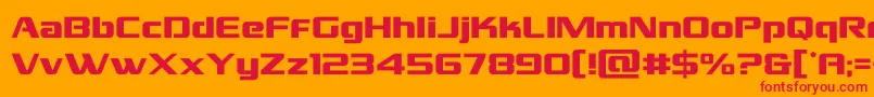 フォントgrandnational – オレンジの背景に赤い文字