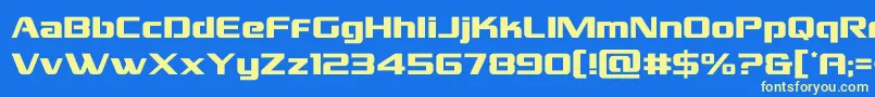 フォントgrandnational – 黄色の文字、青い背景