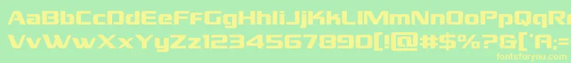 フォントgrandnational – 黄色の文字が緑の背景にあります