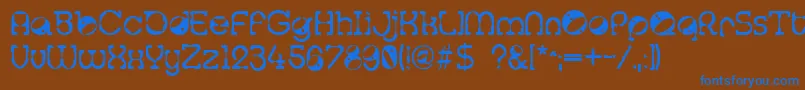 Tralfam Font – Blue Fonts on Brown Background