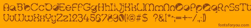 Tralfam Font – Brown Fonts on Orange Background