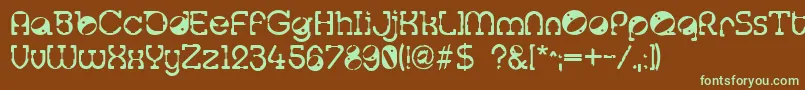 Tralfam Font – Green Fonts on Brown Background