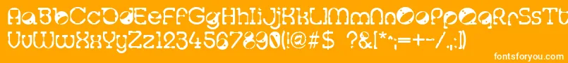 Tralfam Font – White Fonts on Orange Background