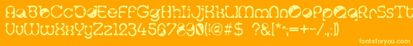 Tralfam Font – Yellow Fonts on Orange Background