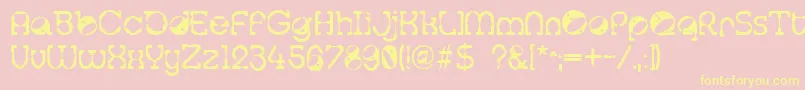 Tralfam Font – Yellow Fonts on Pink Background