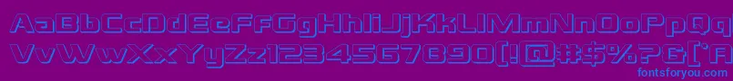 grandnational3d Font – Blue Fonts on Purple Background