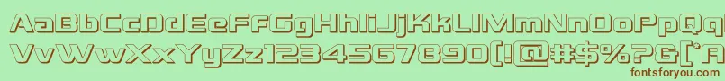 grandnational3d Font – Brown Fonts on Green Background