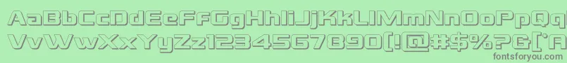 grandnational3d Font – Gray Fonts on Green Background