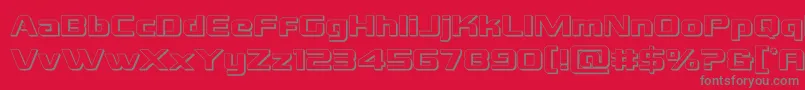 grandnational3d Font – Gray Fonts on Red Background