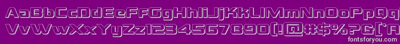 grandnational3d Font – Green Fonts on Purple Background
