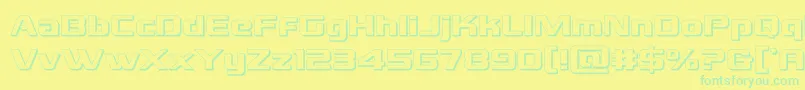 grandnational3d Font – Green Fonts on Yellow Background