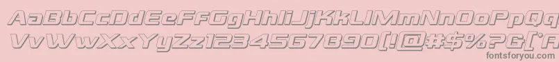 grandnational3dital Font – Gray Fonts on Pink Background