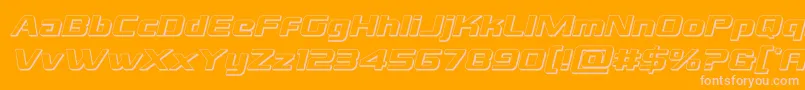 grandnational3dital Font – Pink Fonts on Orange Background