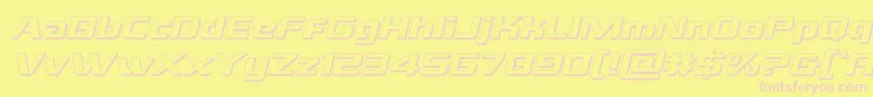 grandnational3dital Font – Pink Fonts on Yellow Background