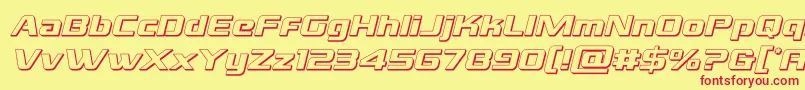 grandnational3dital Font – Red Fonts on Yellow Background