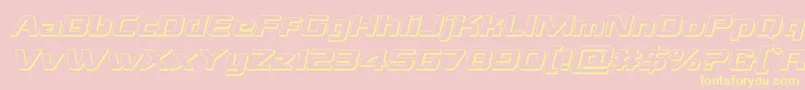 grandnational3dital-Schriftart – Gelbe Schriften auf rosa Hintergrund