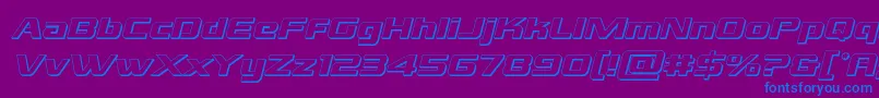 grandnational3dital Font – Blue Fonts on Purple Background