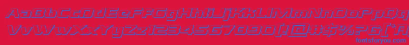 フォントgrandnational3dital – 赤い背景に青い文字