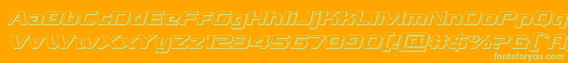 grandnational3dital Font – Green Fonts on Orange Background