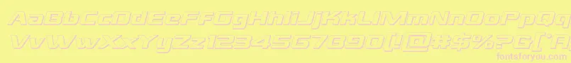 grandnational3dital Font – Pink Fonts on Yellow Background