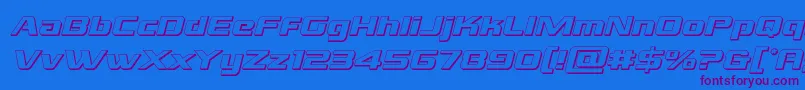 grandnational3dital Font – Purple Fonts on Blue Background