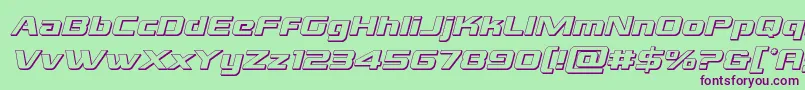 Шрифт grandnational3dital – фиолетовые шрифты на зелёном фоне