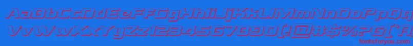 grandnational3dital Font – Red Fonts on Blue Background