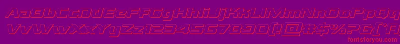 フォントgrandnational3dital – 紫の背景に赤い文字