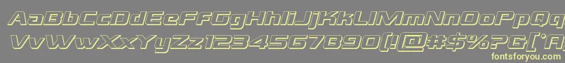 grandnational3dital Font – Yellow Fonts on Gray Background