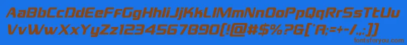 grandnationalcondital Font – Brown Fonts on Blue Background