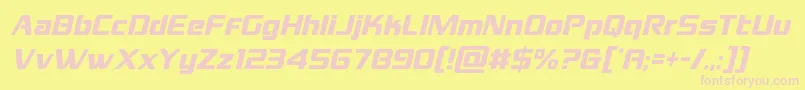 grandnationalcondital Font – Pink Fonts on Yellow Background