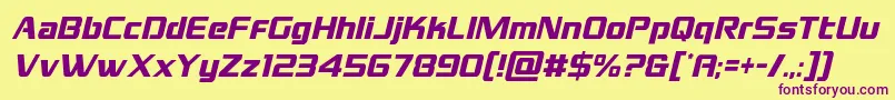 grandnationalcondital Font – Purple Fonts on Yellow Background