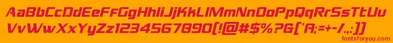 grandnationalcondital-Schriftart – Rote Schriften auf orangefarbenem Hintergrund