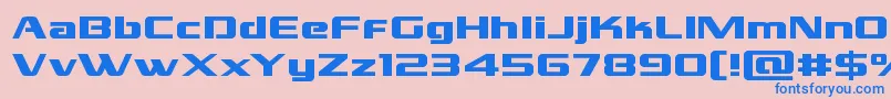 grandnationalexpand Font – Blue Fonts on Pink Background