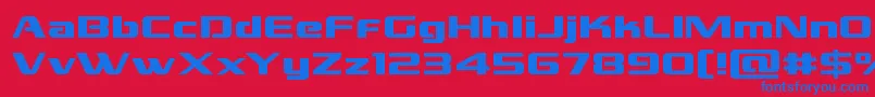 grandnationalexpand Font – Blue Fonts on Red Background