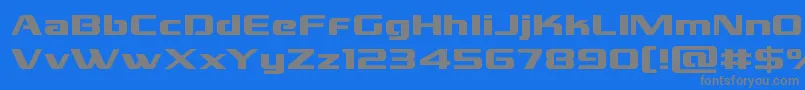 grandnationalexpand Font – Gray Fonts on Blue Background