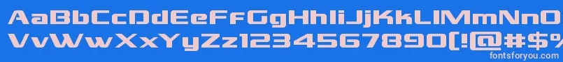 grandnationalexpand Font – Pink Fonts on Blue Background