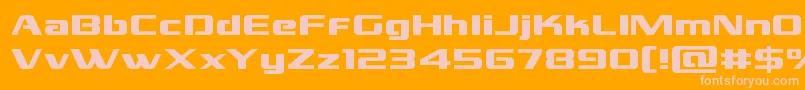 grandnationalexpand Font – Pink Fonts on Orange Background