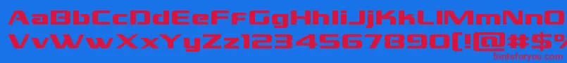 grandnationalexpand Font – Red Fonts on Blue Background