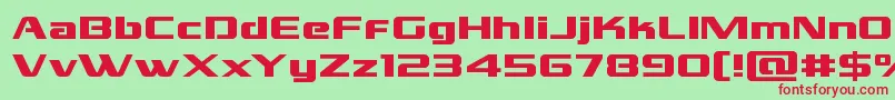 grandnationalexpand Font – Red Fonts on Green Background