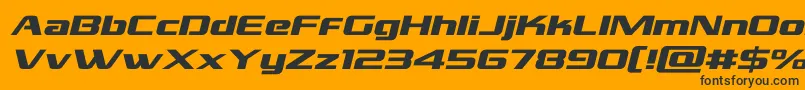 grandnationalexpandital Font – Black Fonts on Orange Background