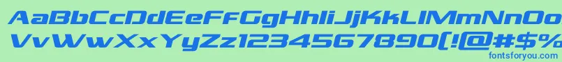 Шрифт grandnationalexpandital – синие шрифты на зелёном фоне