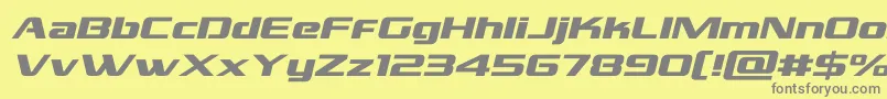 grandnationalexpandital Font – Gray Fonts on Yellow Background