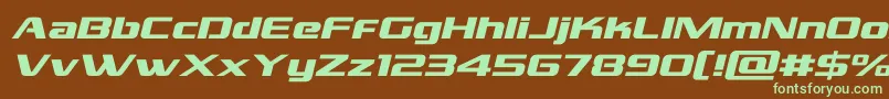 grandnationalexpandital Font – Green Fonts on Brown Background