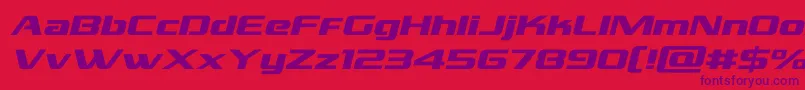 grandnationalexpandital Font – Purple Fonts on Red Background