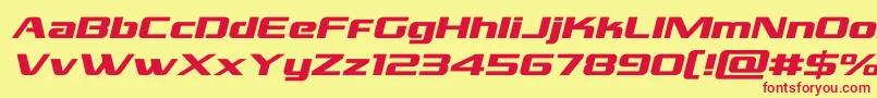 grandnationalexpandital Font – Red Fonts on Yellow Background